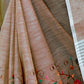 Rajwada Brown Cotton Linen Striped Saree For Women