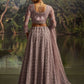 Rajwada Dusty Mauve Net Embellished Semi-Stitched Lehenga For Women