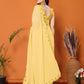 Rajwada Yellow Georgette Embroidered Saree For Women