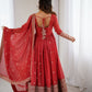 Rajwada Red Georgette Embellished Kurta Set For Women