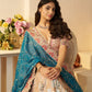 Rajwada Multicolor Silk Blend Embroidered Semi-Stitched Lehenga For Women