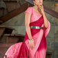 Rajwada Women Pink Saree With Unstitched Blouse