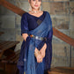 Rajwada Women Festive Designer Dark Blue Saree With Unstitched Blouse