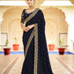 Rajwada Women Dark Blue Saree With Unstitched Blouse