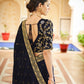 Rajwada Women Dark Blue Saree With Unstitched Blouse