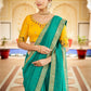 Rajwada Women Sea Green Saree With Unstitched Blouse