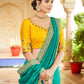 Rajwada Women Sea Green Saree With Unstitched Blouse