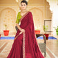 Rajwada Women Maroon Saree With Unstitched Blouse