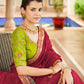 Rajwada Women Maroon Saree With Unstitched Blouse