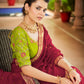 Rajwada Women Maroon Saree With Unstitched Blouse