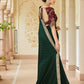 Rajwada Women Dark Green Saree With Unstitched Blouse