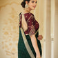 Rajwada Women Dark Green Saree With Unstitched Blouse