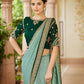 Rajwada Women Sea Green Saree With Unstitched Blouse