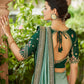 Rajwada Women Sea Green Saree With Unstitched Blouse