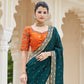 Rajwada Women Teal Saree With Unstitched Blouse