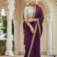 Rajwada Women Violet Saree With Unstitched Blouse