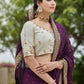 Rajwada Women Violet Saree With Unstitched Blouse