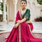 Rajwada Women Magenta Saree With Unstitched Blouse