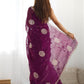 Rajwada Wine Organza Embroidered Solid Saree For Women