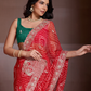 Rajwada Red Georgette Embroidered Saree For Women