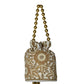 Rajwada White And Golden Suede Embellished Potli For Women