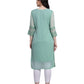 Rajwada Pista Green Georgette Embroidered Kurti For Women