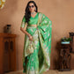 Rajwada Green Silk Blend Woven Elegant Saree For Women