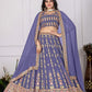 Rajwada Purple Georgette Embroidered Semi-Stitched lehenga For Women