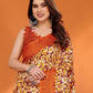 Rajwada Orange Silk Blend Printed Saree For Women