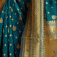 Rajwada Teal Green Silk Blend Woven Pithani Saree For Women