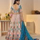 Rajwada Multicolor Silk Blend Embroidered Semi-Stitched Lehenga For Women