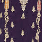 Rajwada Purple Chinon Embellished Semi Stitched Kurta Set For Women