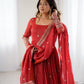 Rajwada Red Georgette Embellished Kurta Set For Women