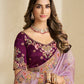 Rajwada Lavender Satin Embroidered Saree For Women