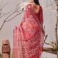 Rajwada Magenta Linen Cotton Printed Saree For Women
