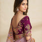 Rajwada Lavender Satin Embroidered Saree For Women