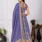 Rajwada Purple Georgette Embroidered Semi-Stitched lehenga For Women