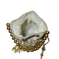 Rajwada White And Golden Suede Embellished Potli For Women
