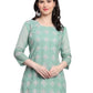 Rajwada Pista Green Georgette Embroidered Kurti For Women
