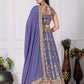 Rajwada Purple Georgette Embroidered Semi-Stitched lehenga For Women