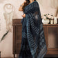 Rajwada Black Cotton Linen Zari Work Saree For Women