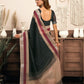 Rajwada Dark Grey Cotton Linen Zari Work Saree For Women