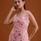Rajwada Pink Georgette Embroidered Semi-Sitched Kurta Set For Women