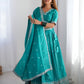 Rajwada Sea Green Silk Blend Embroidered Semi-Stitched lehenga For Women
