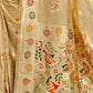 Rajwada Dark Beige Silk Blend Printed Saree For Women
