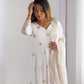 Rajwada White Chiffon Embroidered Stitched Kurta Set For Women
