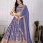 Rajwada Purple Georgette Embroidered Semi-Stitched lehenga For Women