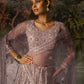 Rajwada Dusty Mauve Net Embellished Semi-Stitched Lehenga For Women