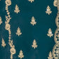 Rajwada Teal Blue Chinon Embellished Semi Stitched Kurta Set For Women