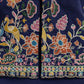 Rajwada Navy Blue Cotton Blend Embroidered Stitched Kurta For Men